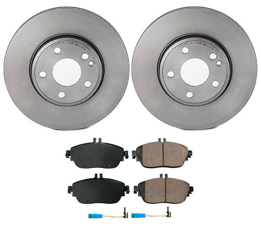 Mercedes Disc Brake Pad and Rotor Kit – Front (295mm) (Ceramic) (EURO) 0084200320 – Akebono Euro Ultra-Premium 4116047KIT