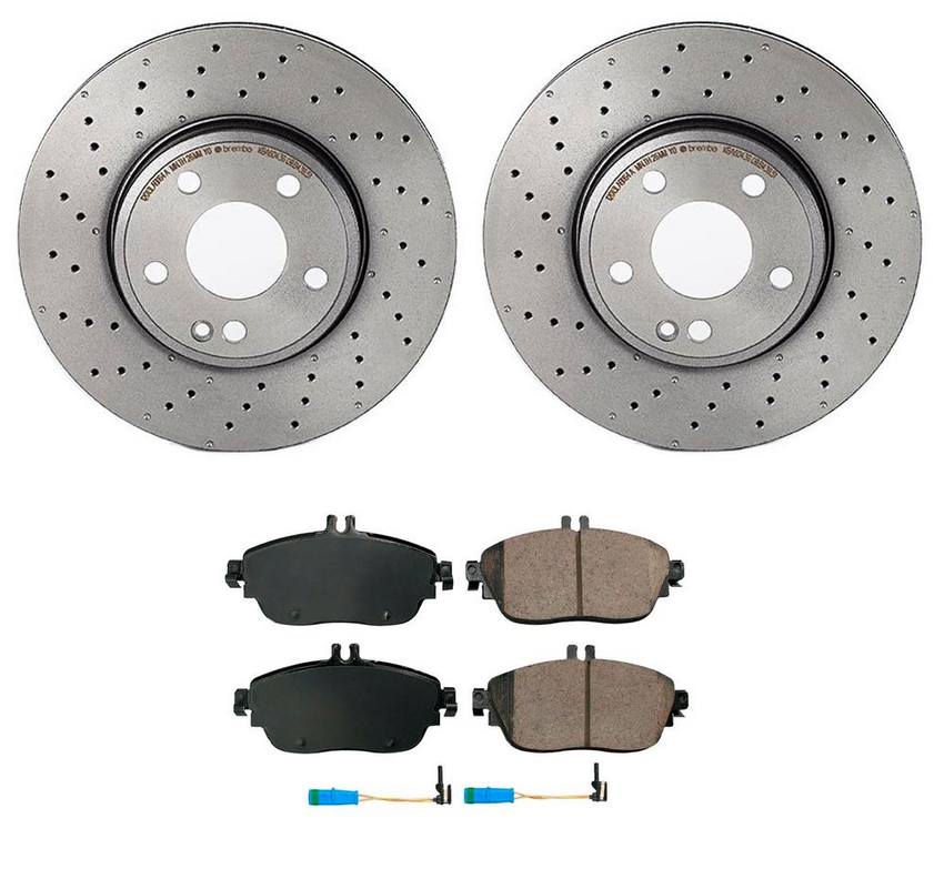 Mercedes Disc Brake Pad and Rotor Kit – Front (295mm) (Ceramic) (EURO) 0084200320 – Akebono Euro Ultra-Premium 4116098KIT