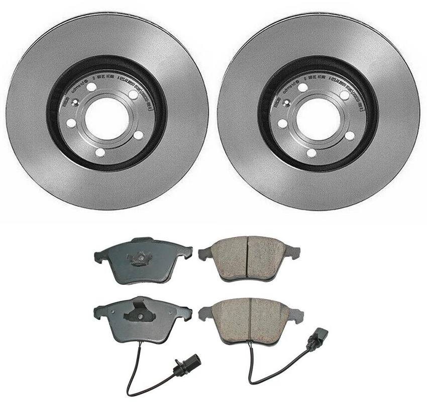 Audi Disc Brake Pad and Rotor Kit – Front (321mm) (Ceramic) (EURO) 8E0698151G – Akebono Euro Ultra-Premium 4116102KIT