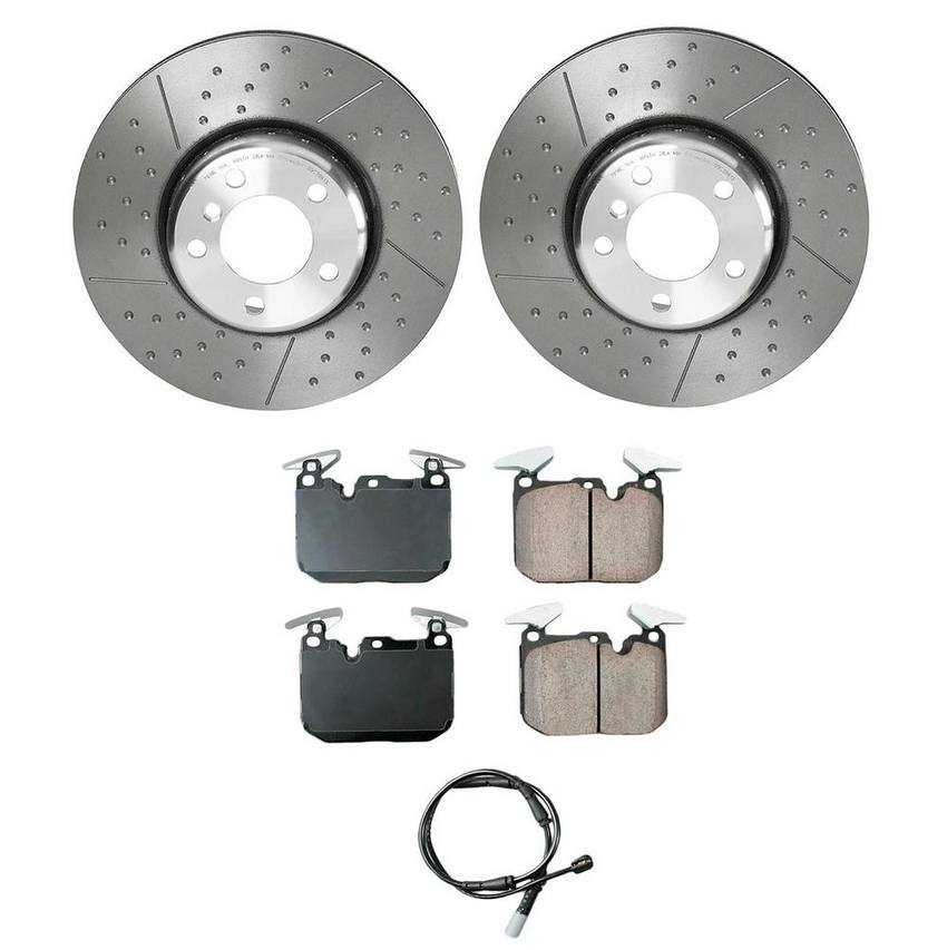 BMW Disc Brake Pad and Rotor Kit – Front (340mm) (Ceramic) (EURO) 34116878882 – Akebono Euro Ultra-Premium 4116107KIT