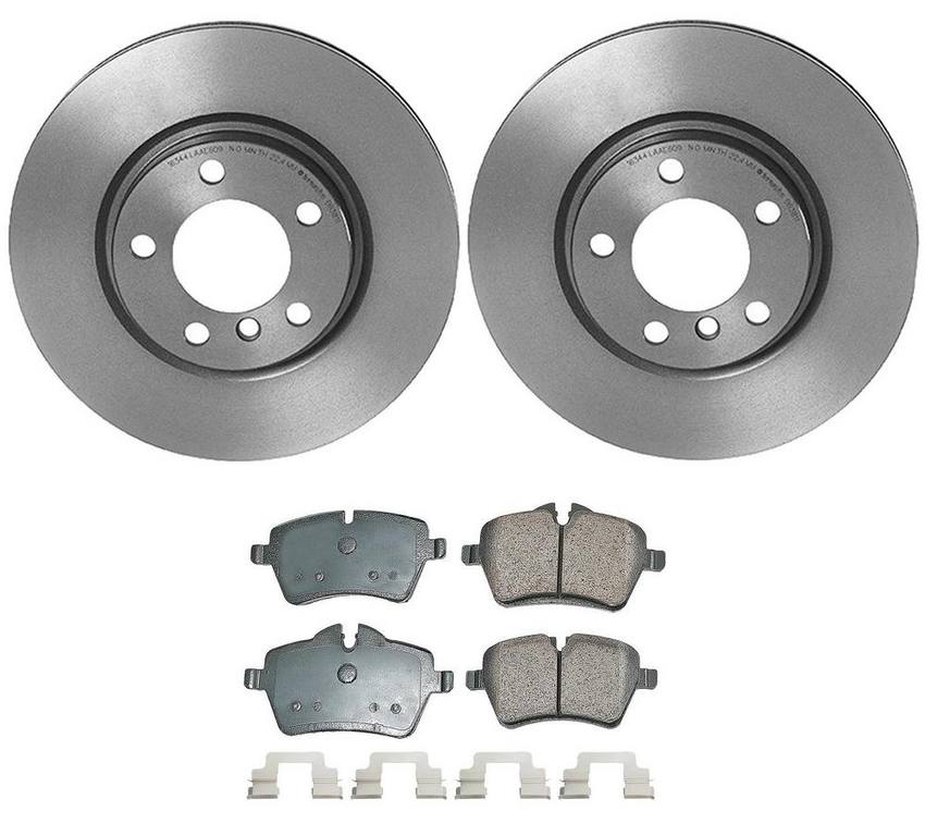 Mini Disc Brake Pad and Rotor Kit – Front (307mm) (Ceramic) (EURO) 34119811538 – Akebono Euro Ultra-Premium 4116108KIT