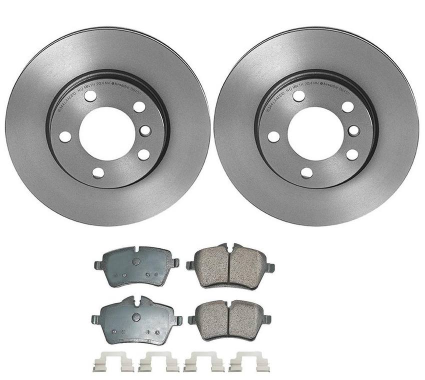 Mini Disc Brake Pad and Rotor Kit – Front (294mm) (Ceramic) (EURO) 34119811537 – Akebono Euro Ultra-Premium 4116110KIT