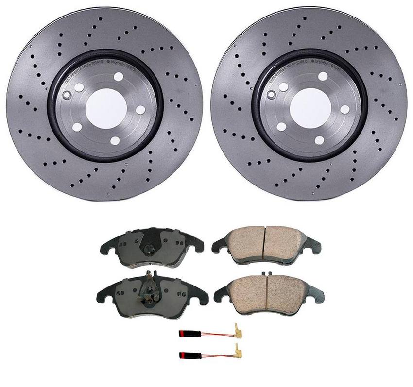 Mercedes Disc Brake Pad and Rotor Kit – Front (322mm) (Ceramic) (EURO) 000421181207 – Akebono Euro Ultra-Premium 4116112KIT