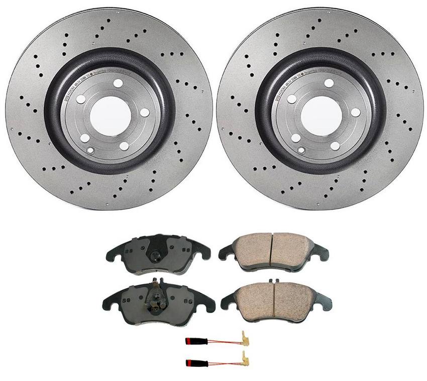 Mercedes Disc Brake Pad and Rotor Kit – Front (344mm) (Ceramic) (EURO) 000421161207 – Akebono Euro Ultra-Premium 4116114KIT