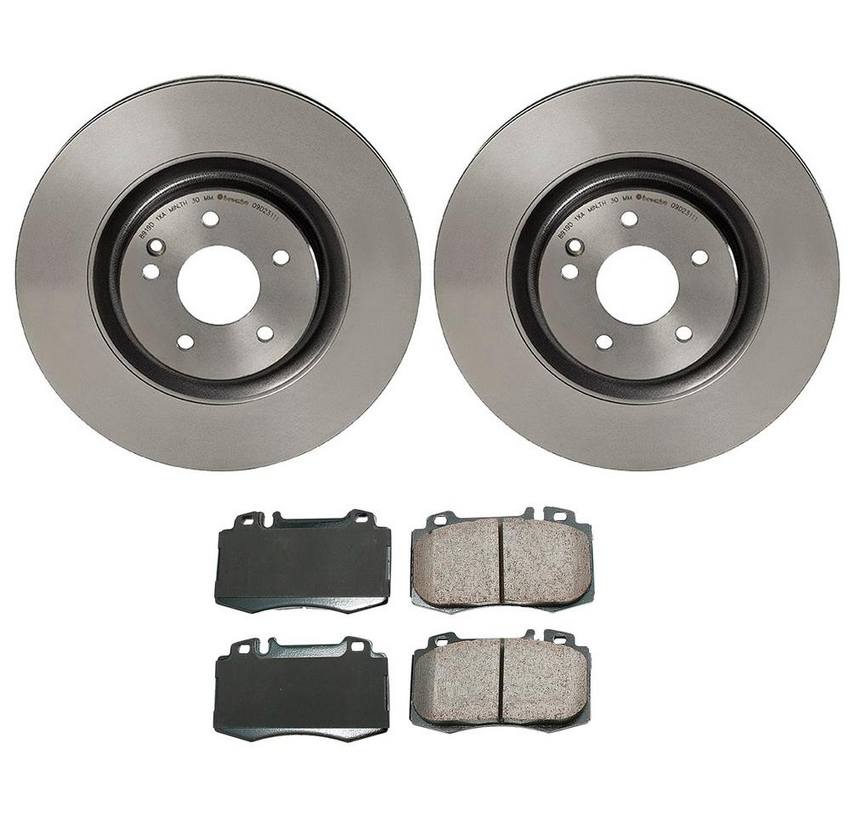 Mercedes Disc Brake Pad and Rotor Kit – Front (334mm) (Ceramic) (EURO) 163420102041 – Akebono Euro Ultra-Premium 4116115KIT