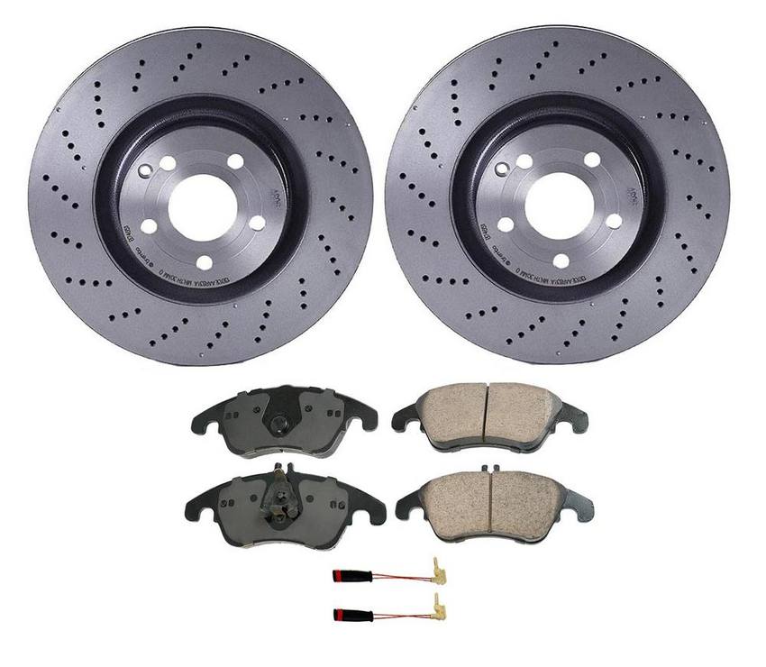 Mercedes Disc Brake Pad and Rotor Kit – Front (344mm) (Ceramic) (EURO) 000421151207 – Akebono Euro Ultra-Premium 4116118KIT