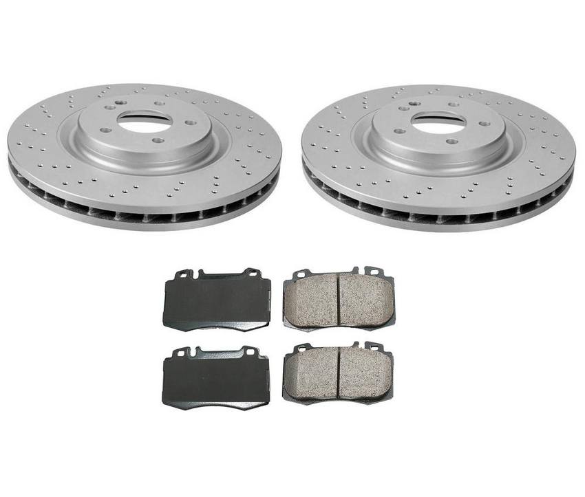 Mercedes Disc Brake Pad and Rotor Kit – Front (334mm) (Ceramic) (EURO) 163420102041 – Akebono Euro Ultra-Premium 4116119KIT