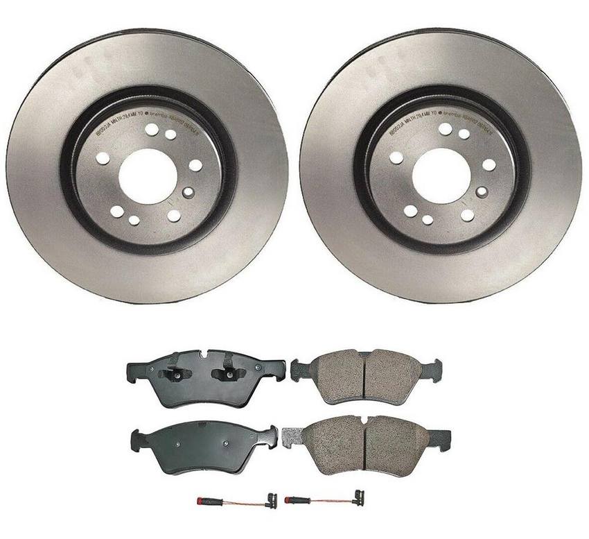 Mercedes Disc Brake Pad and Rotor Kit – Front (330mm) (Ceramic) (EURO) 164420262064 – Akebono Euro Ultra-Premium 4116485KIT