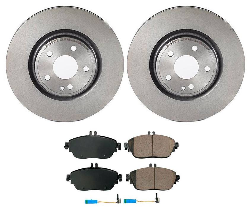 Mercedes Disc Brake Pad and Rotor Kit – Front (320mm) (Ceramic) (EURO) 246421261207 – Akebono Euro Ultra-Premium 4116489KIT