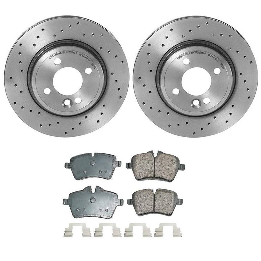 Mini Disc Brake Pad and Rotor Kit – Front (276mm) (Xtra) (Ceramic) (EURO) 34119808705 – Akebono Euro Ultra-Premium 4116508KIT