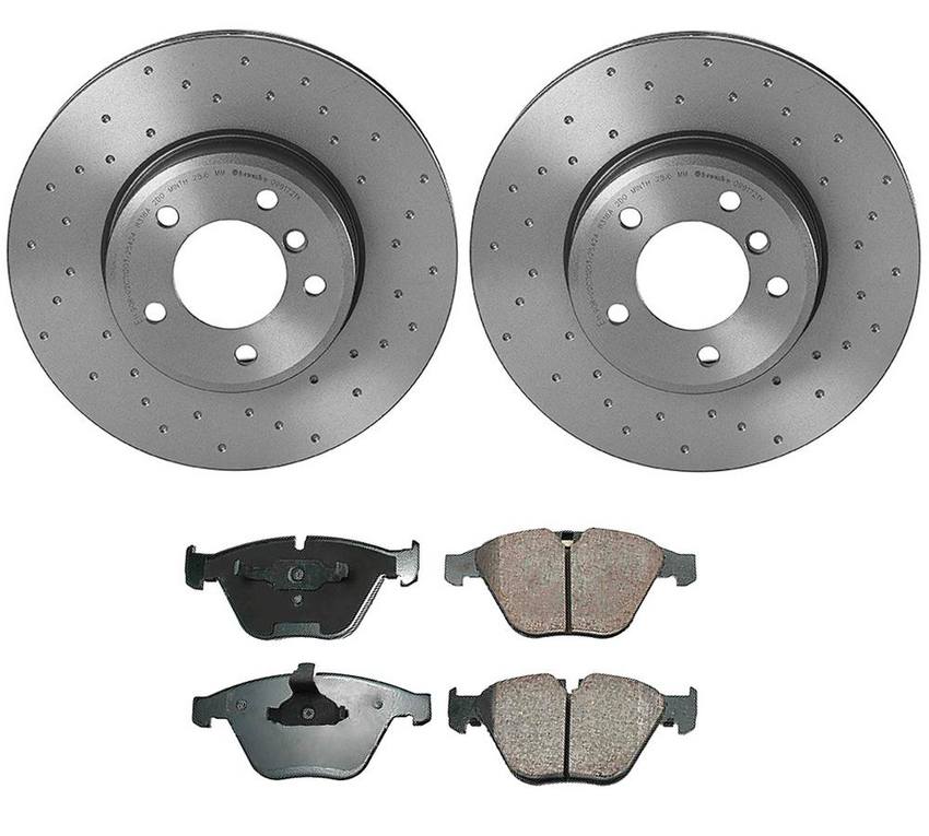 BMW Disc Brake Pad and Rotor Kit – Front (324mm) (Xtra) (Ceramic) (EURO) 34116864906 – Akebono Euro Ultra-Premium 4116518KIT