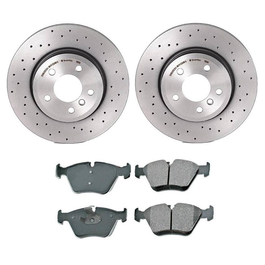 BMW Disc Brake Pad and Rotor Kit – Front (325mm) (Xtra) (Ceramic) (EURO) 34216761248 – Akebono Euro Ultra-Premium 4116520KIT