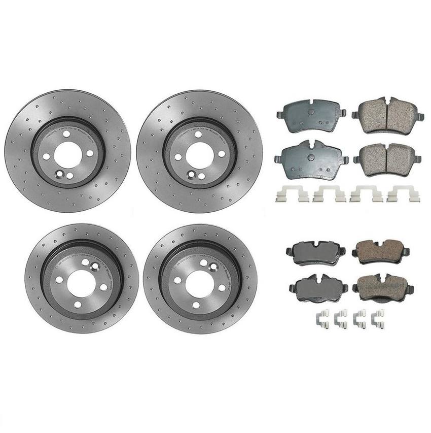 Mini Disc Brake Pad and Rotor Kit – Front and Rear (294mm/259mm) (Xtra) (Ceramic) (EURO) 34216794059 – Akebono Euro Ultra-Premium 4116585KIT