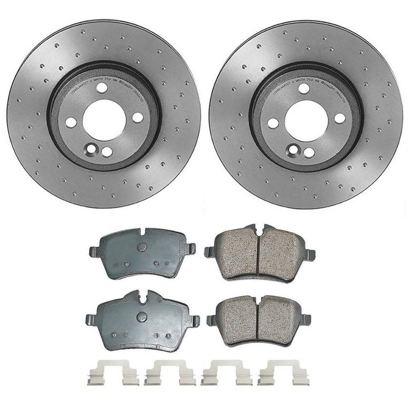 Mini Disc Brake Pad and Rotor Kit – Front (294mm) (Xtra) (Ceramic) (EURO) 34119808705 – Akebono Euro Ultra-Premium 4116587KIT