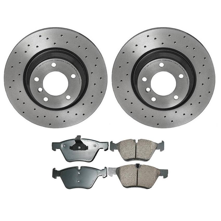 BMW Disc Brake Pad and Rotor Kit – Front (330mm) (Xtra) (Ceramic) (EURO) 34116854999 – Akebono Euro Ultra-Premium 4116589KIT