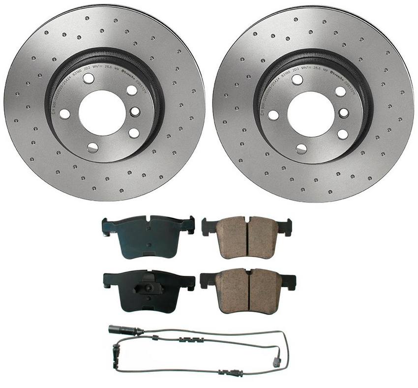 BMW Disc Brake Pad and Rotor Kit – Front (328mm) (Xtra) (Ceramic) (EURO) 34106879122 – Akebono Euro Ultra-Premium 4116590KIT