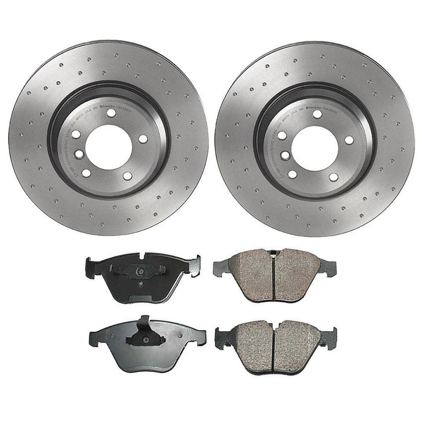 BMW Disc Brake Pad and Rotor Kit – Front (348mm) (Xtra) (Ceramic) (EURO) 34116855000 – Akebono Euro Ultra-Premium 4116599KIT