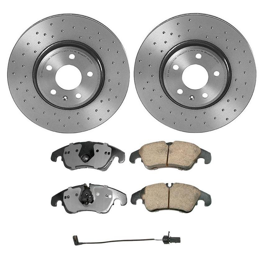 Audi Disc Brake Pad and Rotor Kit – Front (320mm) (Xtra) (Ceramic) (EURO) 8K0698151K – Akebono Euro Ultra-Premium 4116602KIT