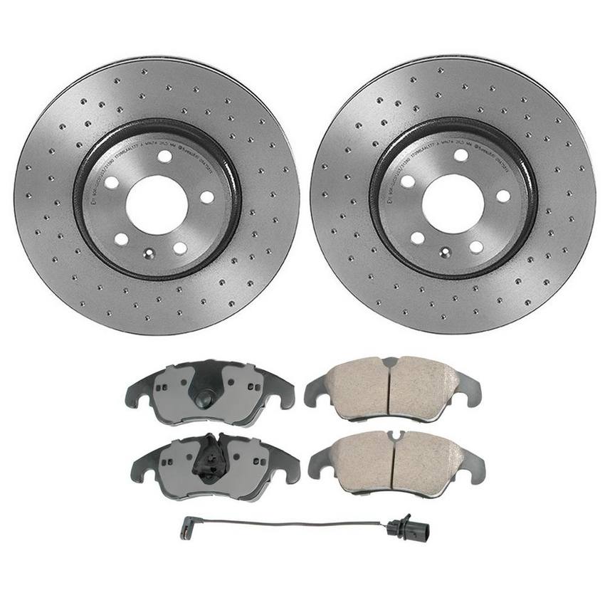 Audi Disc Brake Pad and Rotor Kit – Front (320mm) (Xtra) (Ceramic) (EURO) 8R0698151A – Akebono Euro Ultra-Premium 4118130KIT