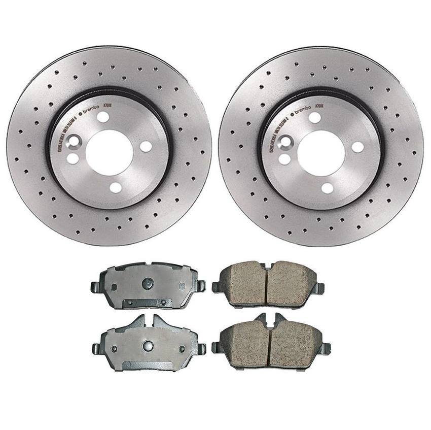 Mini Disc Brake Pad and Rotor Kit – Front (280mm) (Xtra) (Ceramic) (EURO) 34116858651 – Akebono Euro Ultra-Premium 4118170KIT