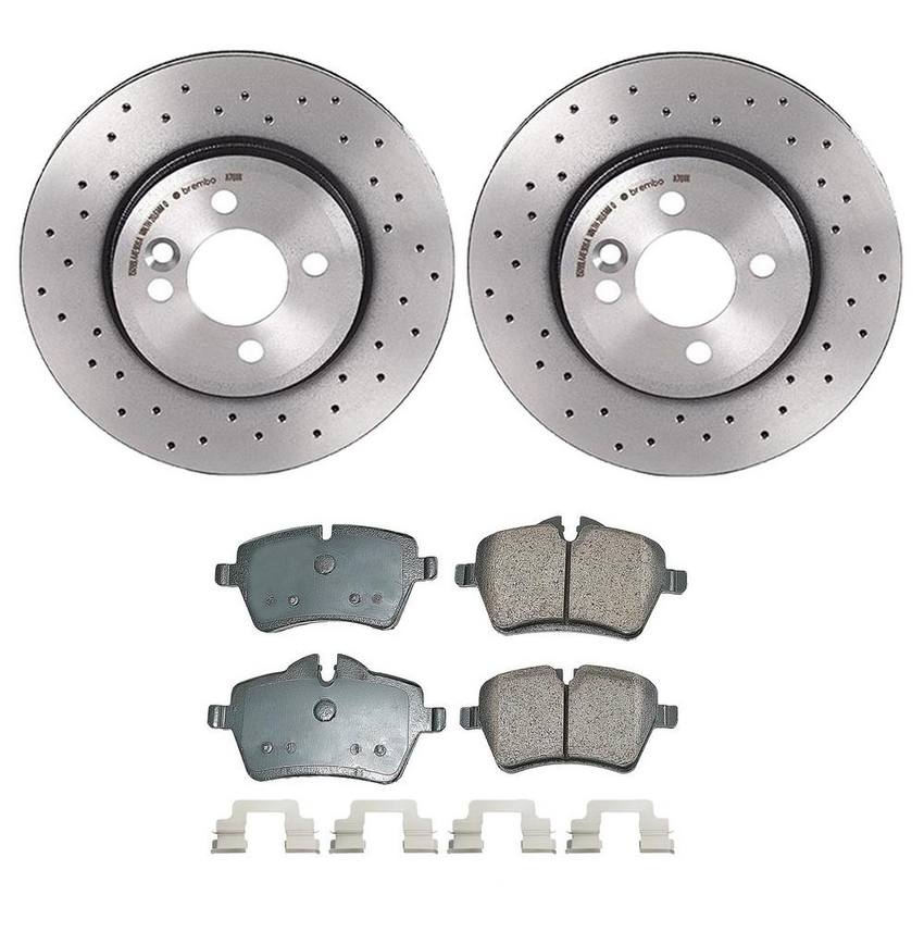 Mini Disc Brake Pad and Rotor Kit – Front (280mm) (Xtra) (Ceramic) (EURO) 34119808705 – Akebono Euro Ultra-Premium 4118173KIT