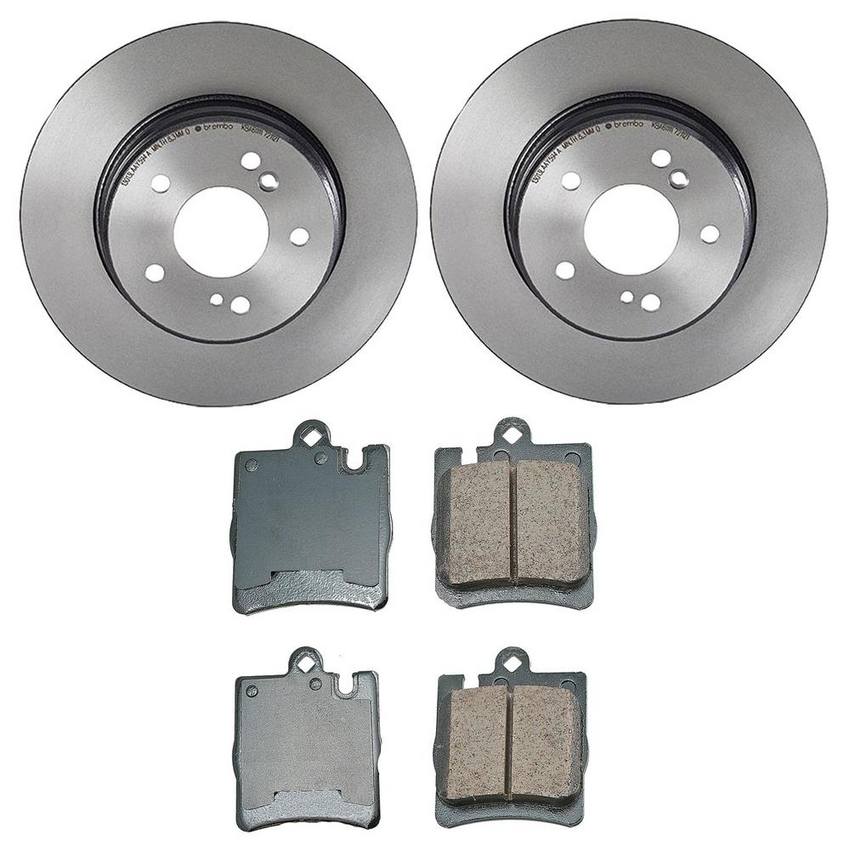 Mercedes Disc Brake Pad and Rotor Kit – Rear (290mm) (Ceramic) (EURO) 210423101264 – Akebono Euro Ultra-Premium 4118888KIT