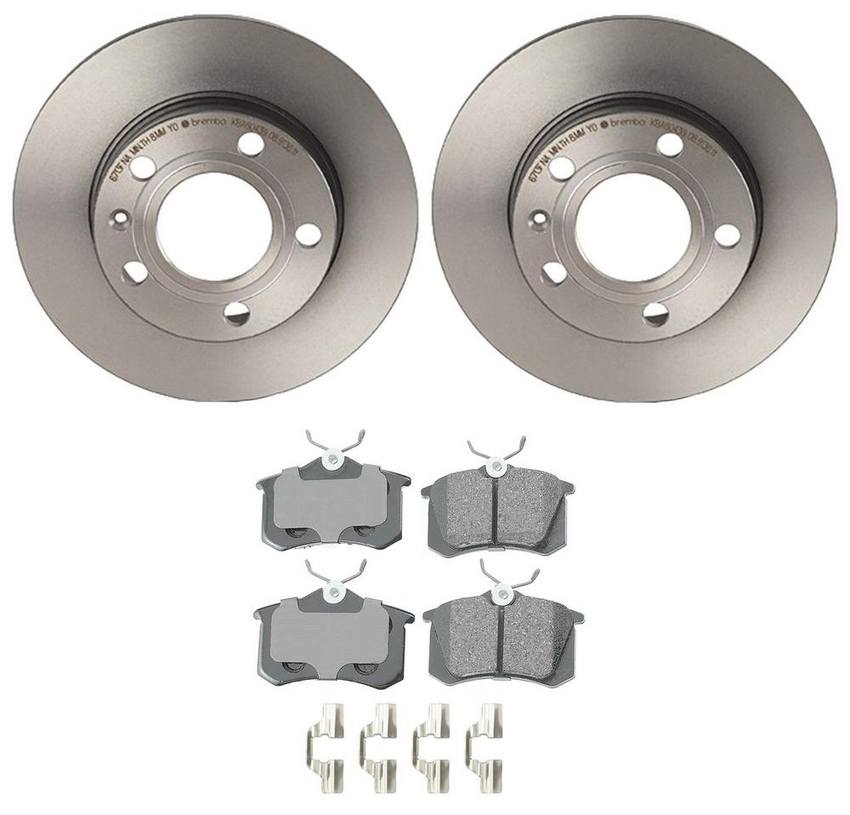 Audi Disc Brake Pad and Rotor Kit – Rear (245mm) (Ceramic) (EURO) 8E0698451L – Akebono Euro Ultra-Premium 4118890KIT