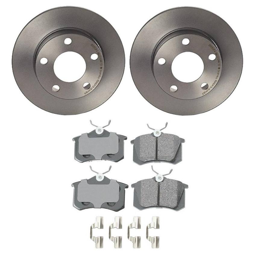 Audi VW Disc Brake Pad and Rotor Kit – Rear (245mm) (Ceramic) (EURO) 8E0698451L – Akebono Euro Ultra-Premium 4118891KIT