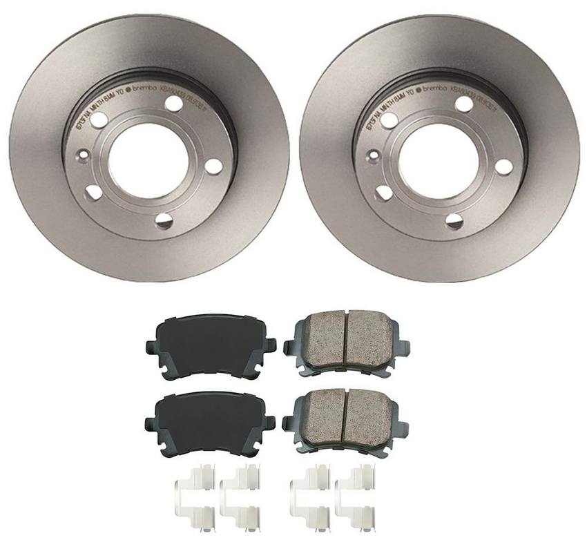 Audi Disc Brake Pad and Rotor Kit – Rear (245mm) (Ceramic) (EURO) 8E0698451J – Akebono Euro Ultra-Premium 4118893KIT