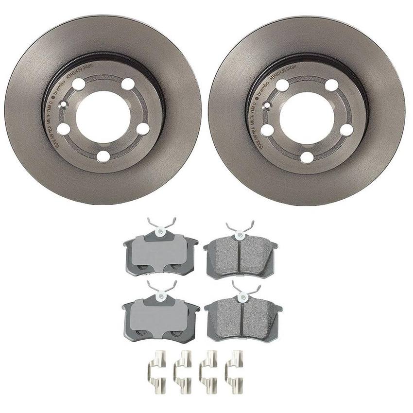 Audi Disc Brake Pad and Rotor Kit – Rear (239mm) (Ceramic) (EURO) 8E0698451L – Akebono Euro Ultra-Premium 4118894KIT