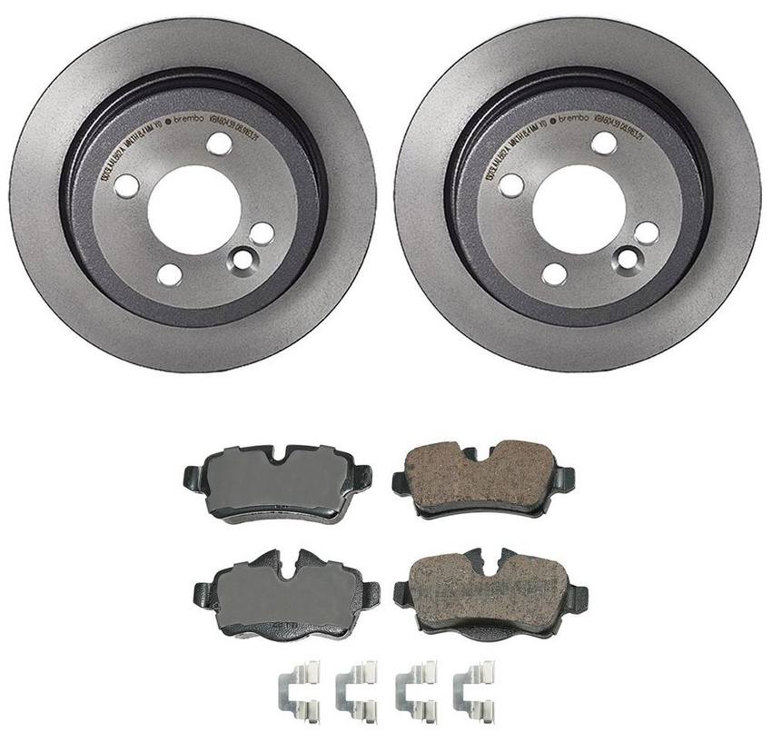 Mini Disc Brake Pad and Rotor Kit – Rear (259mm) (Ceramic) (EURO) 34216794059 – Akebono Euro Ultra-Premium 4118895KIT