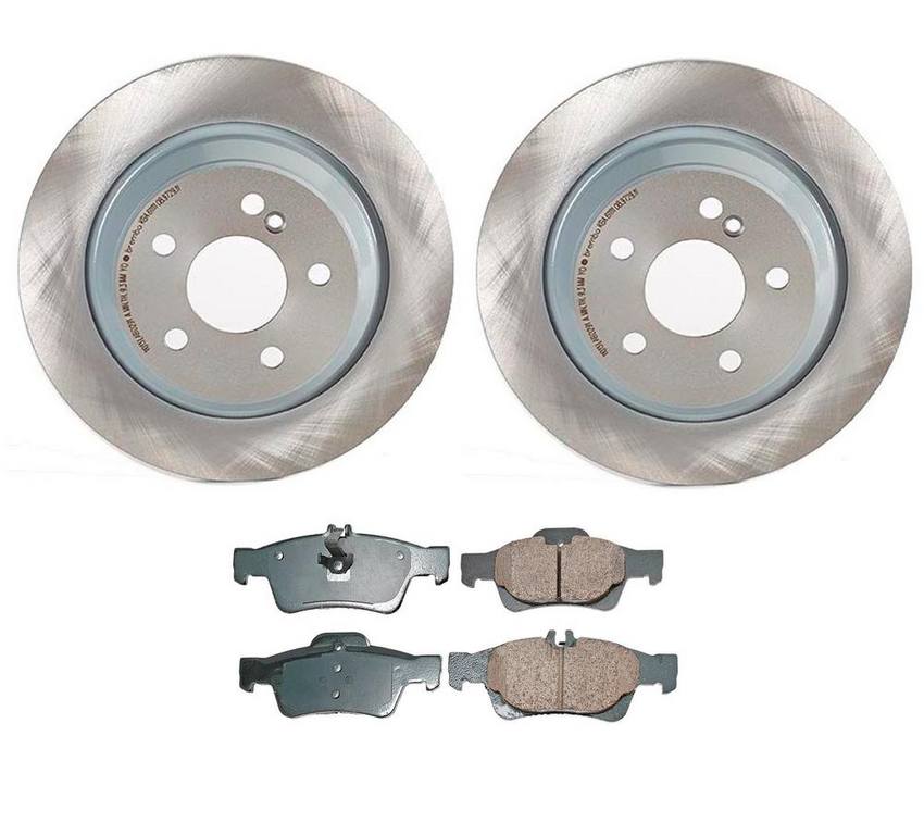 Mercedes Disc Brake Pad and Rotor Kit – Rear (300mm) (Ceramic) (EURO) 220423011264 – Akebono Euro Ultra-Premium 4119644KIT