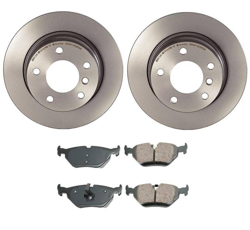 BMW Disc Brake Pad and Rotor Kit – Rear (280mm) (Ceramic) (EURO) 34216794306 – Akebono Euro Ultra-Premium 4119834KIT