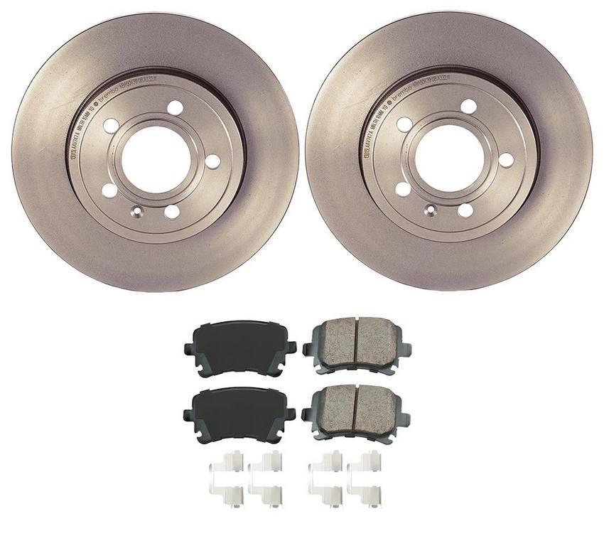 Audi Disc Brake Pad and Rotor Kit – Rear (288mm) (Ceramic) (EURO) 8E0698451J – Akebono Euro Ultra-Premium 4119835KIT