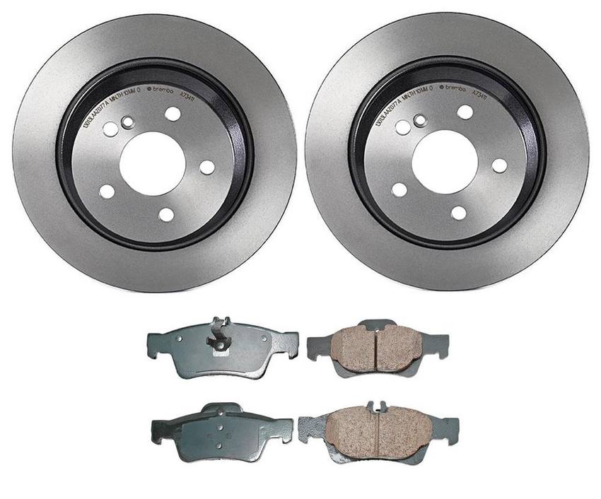 Mercedes Disc Brake Pad and Rotor Kit – Rear (300mm) (Ceramic) (EURO) 221423111207 – Akebono Euro Ultra-Premium 4119847KIT