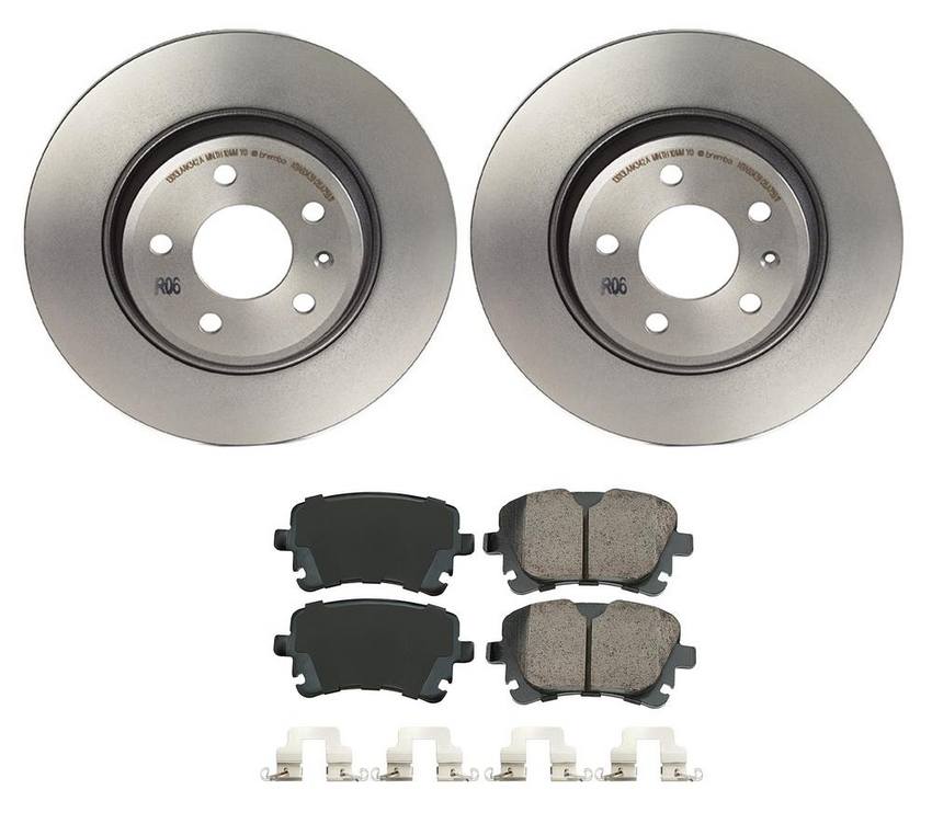 Audi Disc Brake Pad and Rotor Kit – Rear (300mm) (Ceramic) (EURO) 8K0698451G – Akebono Euro Ultra-Premium 4119848KIT