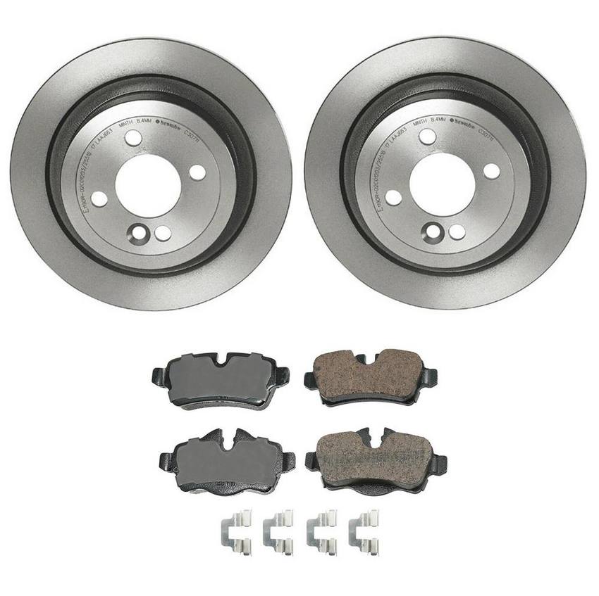 Mini Disc Brake Pad and Rotor Kit – Rear (280mm) (Ceramic) (EURO) 34216794059 – Akebono Euro Ultra-Premium 4119849KIT