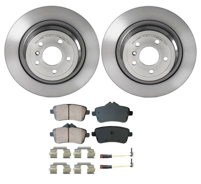 Mercedes Disc Brake Pad and Rotor Kit – Rear (325mm) (Ceramic) (EURO) 1664230500 – Akebono Euro Ultra-Premium 4119850KIT