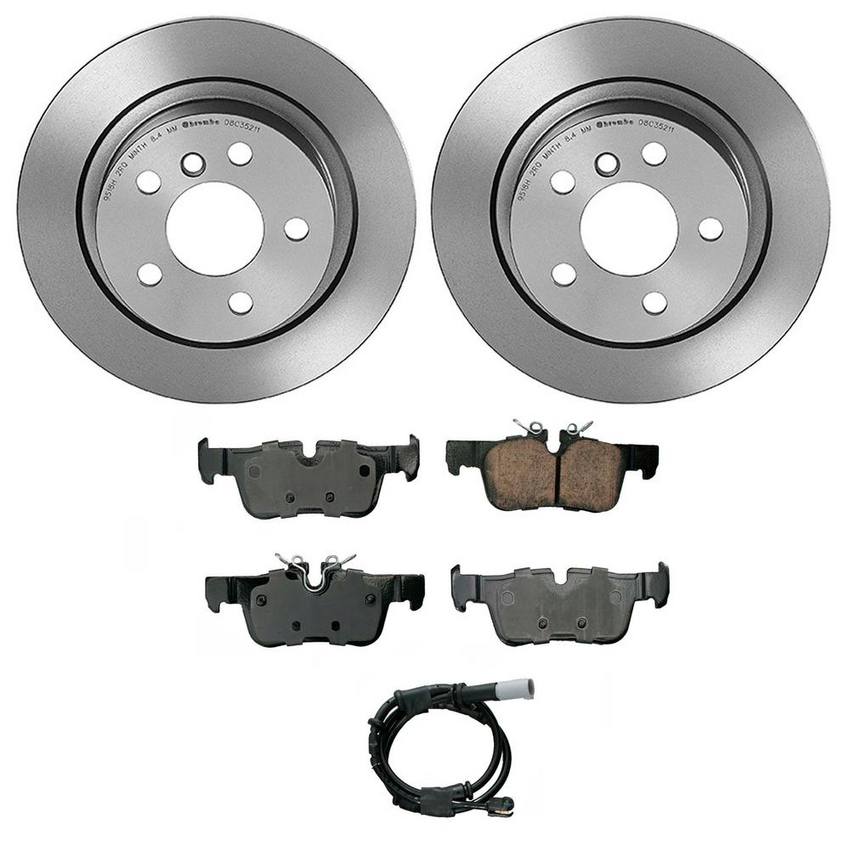 Mini Disc Brake Pad and Rotor Kit – Rear (280mm) (Ceramic) (EURO) 34216860403 – Akebono Euro Ultra-Premium 4119851KIT