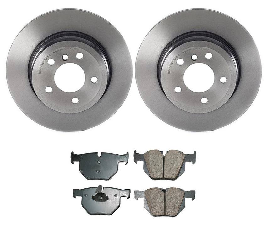 BMW Disc Brake Pad and Rotor Kit – Rear (320mm) (Ceramic) (EURO) 34216886479 – Akebono Euro Ultra-Premium 4119854KIT