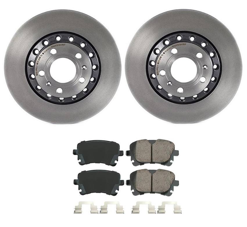 Audi Disc Brake Pad and Rotor Kit – Rear (310mm) (Ceramic) (EURO) 8K0698451G – Akebono Euro Ultra-Premium 4119857KIT