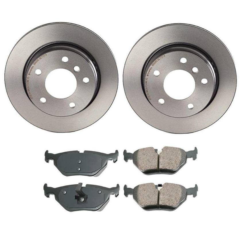 BMW Disc Brake Pad and Rotor Kit – Rear (276mm) (Ceramic) (EURO) 34216864903 – Akebono Euro Ultra-Premium 4119858KIT