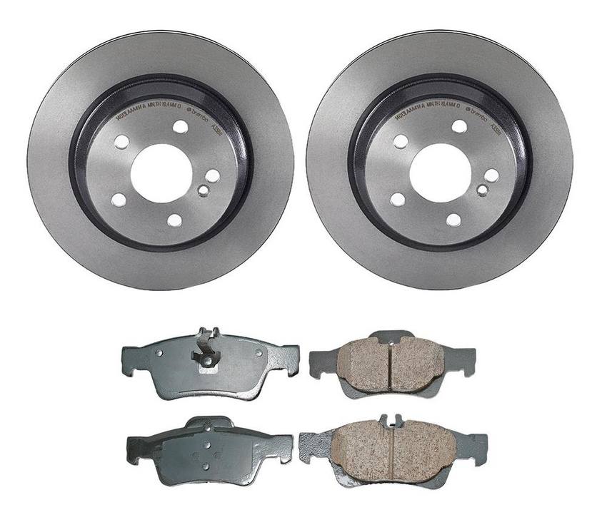 Mercedes Disc Brake Pad and Rotor Kit – Rear (300mm) (Ceramic) (EURO) 006420012064 – Akebono Euro Ultra-Premium 4119862KIT