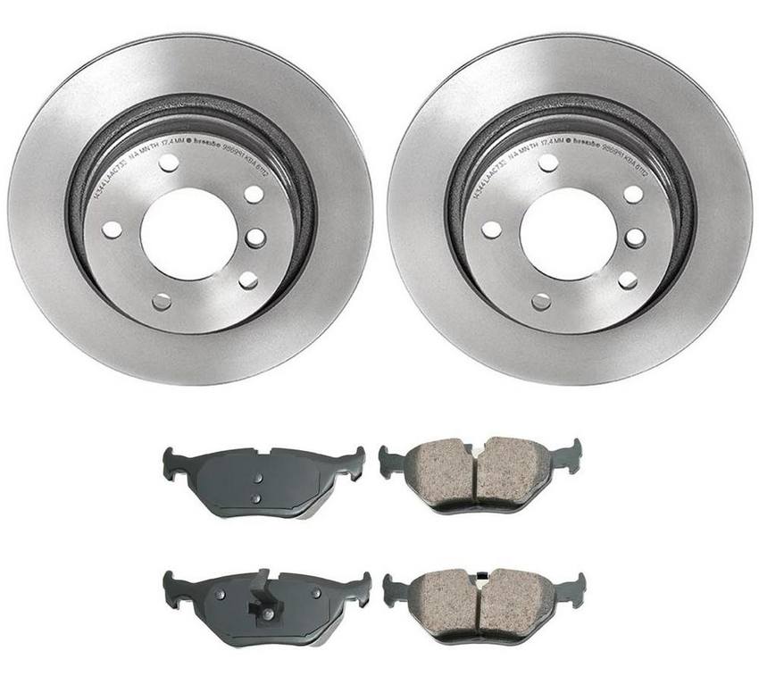 BMW Disc Brake Pad and Rotor Kit – Rear (294mm) (Ceramic) (EURO) 34216794303 – Akebono Euro Ultra-Premium 4119872KIT