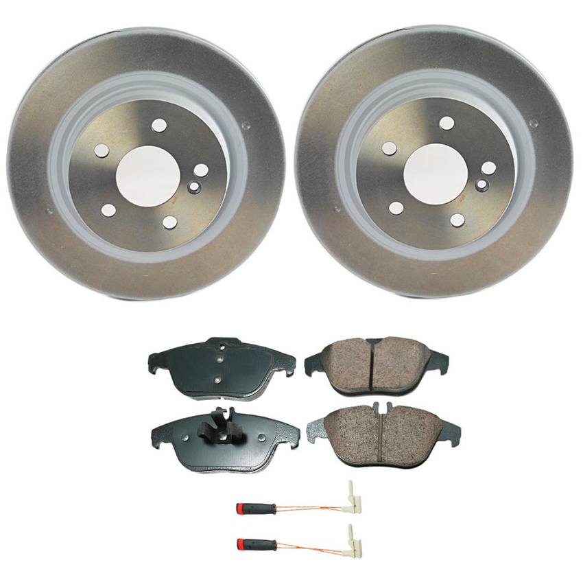 Mercedes Disc Brake Pad and Rotor Kit – Rear (300mm) (Ceramic) (EURO) 0074208520 – Akebono Euro Ultra-Premium 4119873KIT