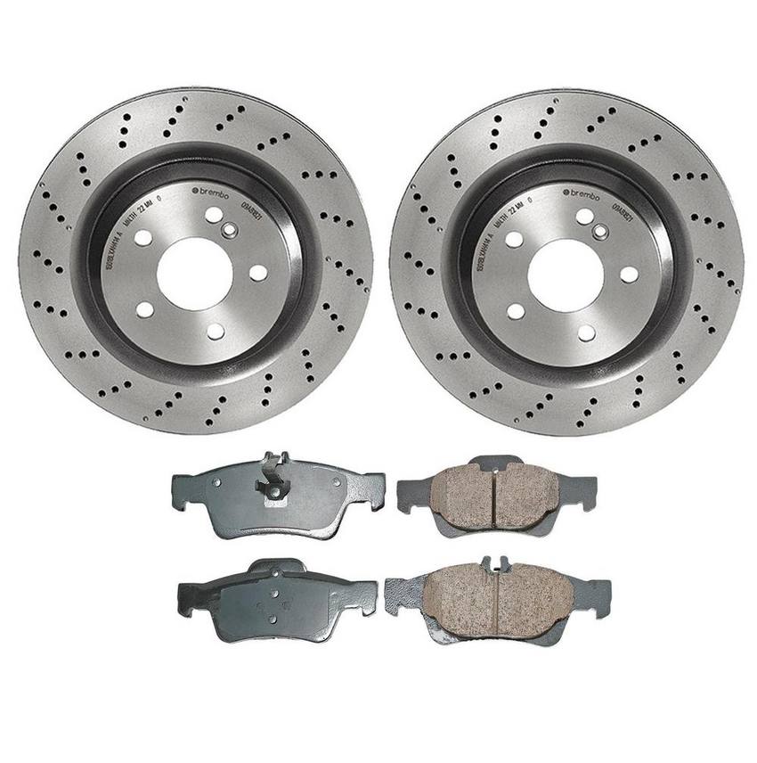 Mercedes Disc Brake Pad and Rotor Kit – Rear (320mm) (Ceramic) (EURO) 006420012064 – Akebono Euro Ultra-Premium 4119881KIT