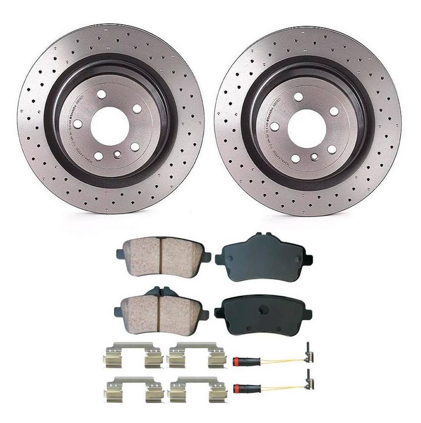 Mercedes Disc Brake Pad and Rotor Kit – Rear (330mm) (Ceramic) (EURO) 1664230412 – Akebono Euro Ultra-Premium 4119884KIT