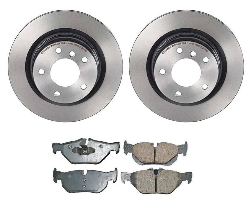 BMW Disc Brake Pad and Rotor Kit – Rear (300mm) (Ceramic) (EURO) 34216855005 – Akebono Euro Ultra-Premium 4119886KIT