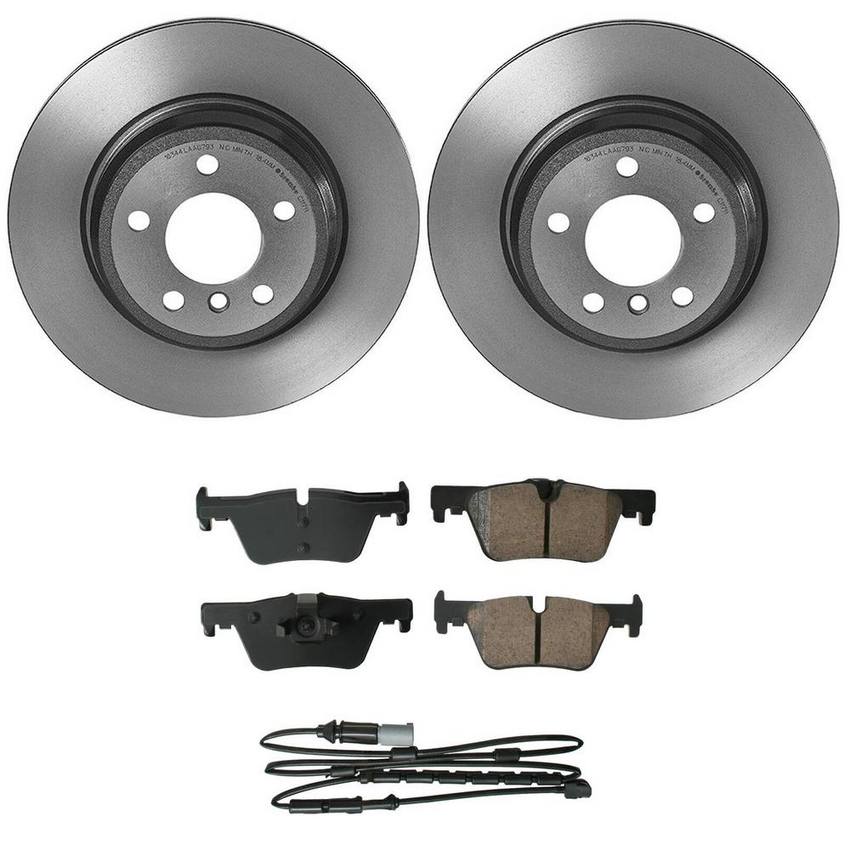 BMW Disc Brake Pad and Rotor Kit – Rear (330mm) (Ceramic) (EURO) 34216873093 – Akebono Euro Ultra-Premium 4119889KIT