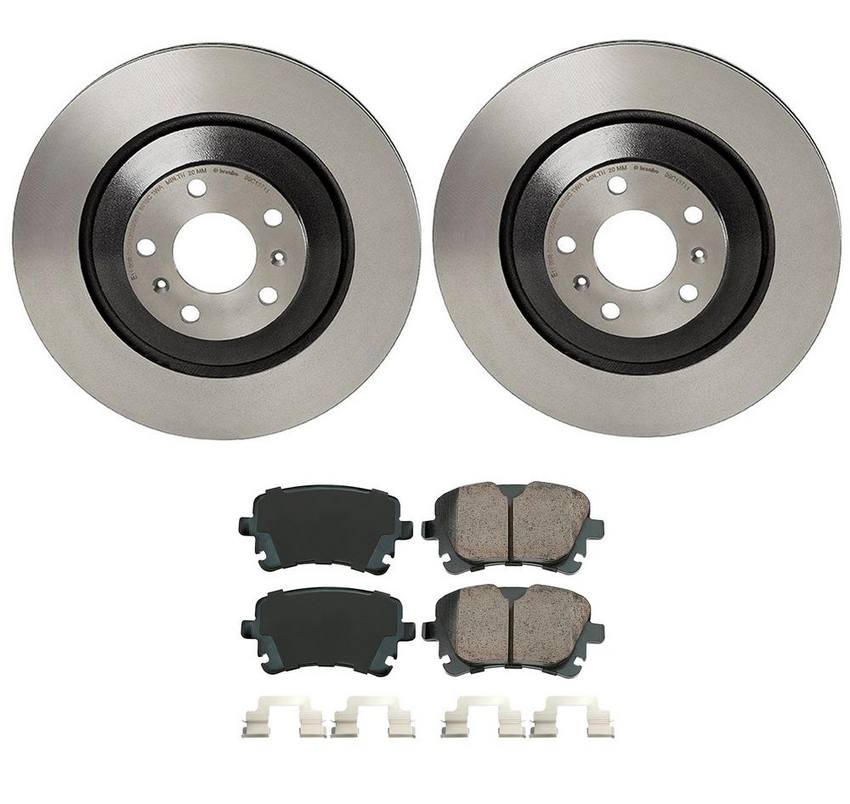 Audi Disc Brake Pad and Rotor Kit – Rear (335mm) (Ceramic) (EURO) 8K0698451G – Akebono Euro Ultra-Premium 4119890KIT